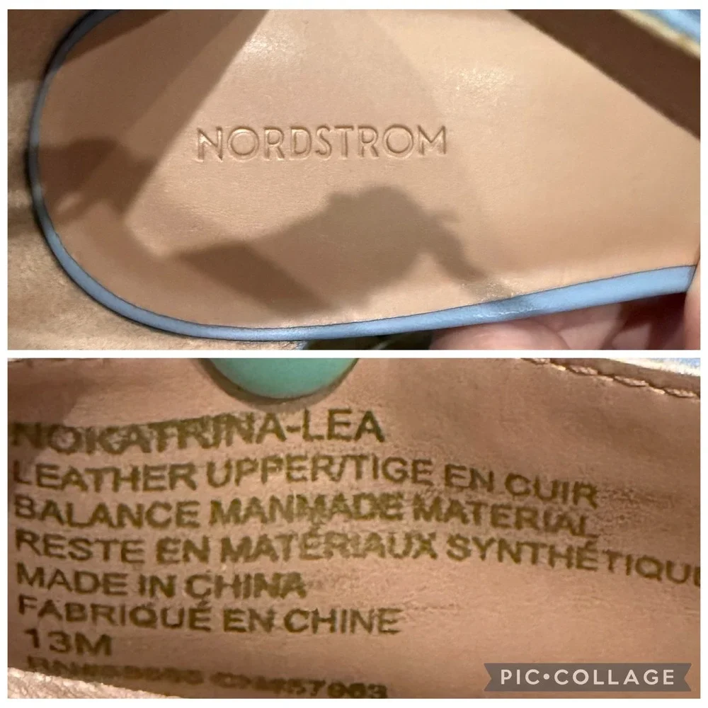 Nordstrom Katrina Leather Ankle Strap Block Heel Pumps Blue 13M NWOB